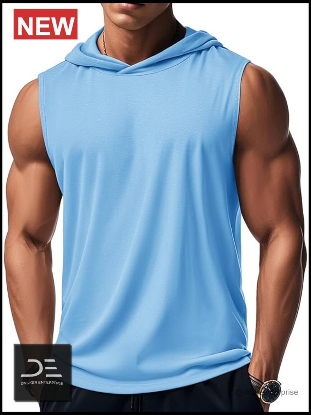 Sleeveless Hoodie Cotton Tank Top Muscle Tee Summer Casual Shirt